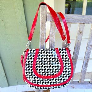 FRILL by Vera Bradley Vinyl Coated Fabric Houndstooth Shoulder/Crossbody Bag